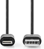 Nedis Lightning naar USB kabel - zwart - meter - afbeelding 1