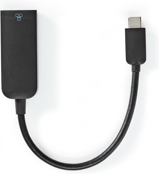 Nedis USB-netwerkadapter - USB 3.2 Gen 1 - 1000 Mbps - USB-C Male - RJ45 Female - 0.20 m - Rond - Vernikkeld - Vertind-Koper - Zwart - Envelop - afbeelding 2