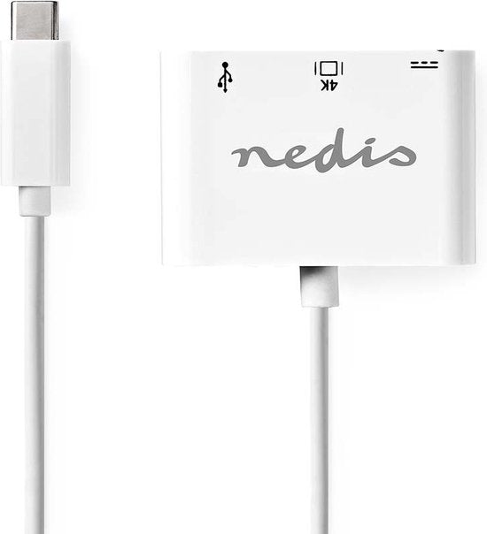 Nedis USB Multi-Port Adapter - USB 3.2 Gen 1 - USB-C Male - HDMI Output / USB-A Female / USB-C Female - 5 Gbps - 0.20 m - Rond - Vernikkeld - PVC - Wit - Doos - afbeelding 5