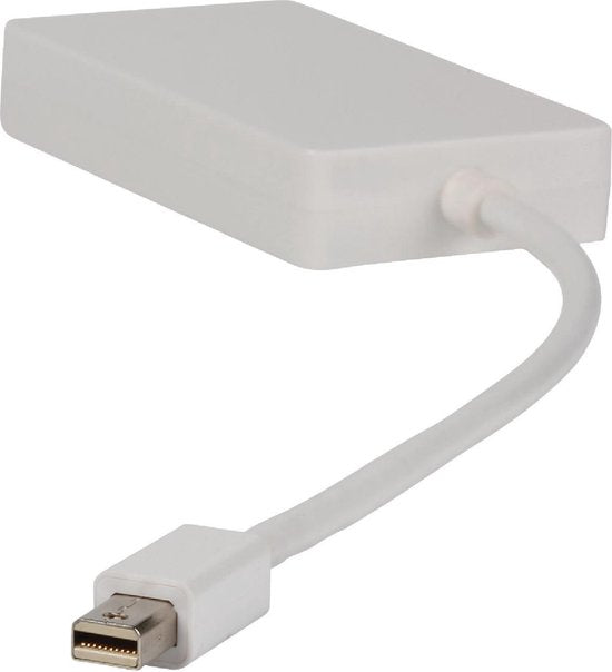 Nedis Mini DisplayPort-Kabel - DisplayPort 1.2 - Mini-DisplayPort Male - DVI-D 24+1-Pins Female / HDMI Input / VGA Female 15p - 21.6 Gbps - Vernikkeld - 0.20 m - Rond - PVC - Wit - Polybag - afbeelding 6