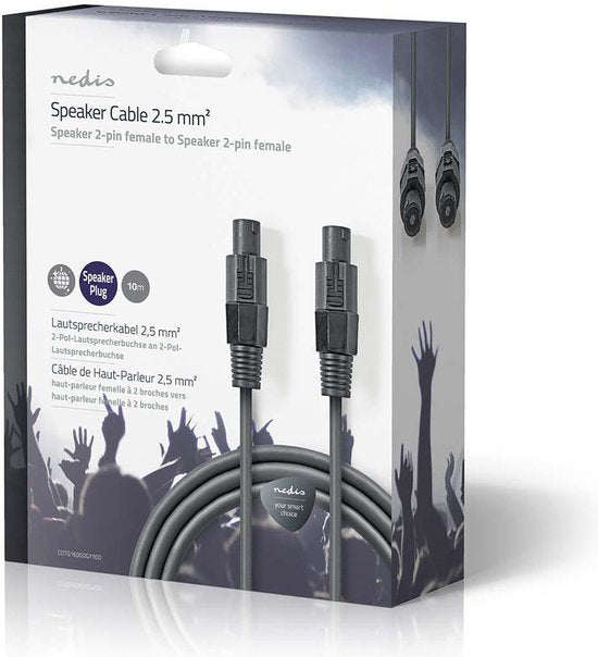 Nedis Speaker-Kabel - 48 0.20 - Koper - m - Rond - PVC - Donkergrijs - Gift Box - afbeelding 15