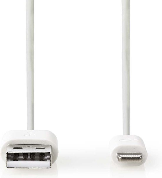 Nedis Lightning Kabel - USB 2.0 - Apple Lightning 8-Pins - USB-A Male - 480 Mbps - Verguld - 2.00 m - Rond - PVC - Grijs / Wit - Doos - afbeelding 2