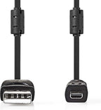 Nedis USB-Kabel - USB 2.0 - USB-A Male - US-E6 8-pins Male - 480 Mbps - Vernikkeld - 2.00 m - Rond - PVC - Zwart - Envelop - afbeelding 6