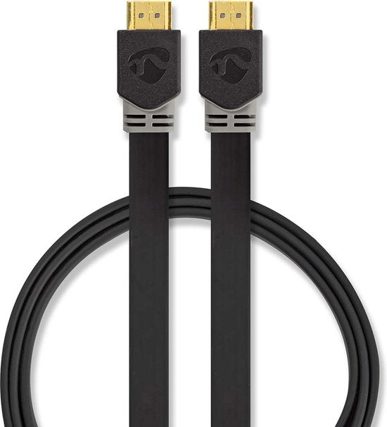 Nedis High Speed ​​HDMI-Kabel met Ethernet - HDMI Connector - HDMI Connector - 4K@60Hz - 18 Gbps - 2.00 m - Plat - PVC - Antraciet - Window Box - afbeelding 1