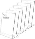 Dailygoods - A6 Tafelstandaard Set van 6 Stuks - Transparant Acryl voor Presentaties - afbeelding 1