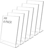 Dailygoods - A6 Tafelstandaard Set van 6 Stuks - Transparant Acryl voor Presentaties - afbeelding 1