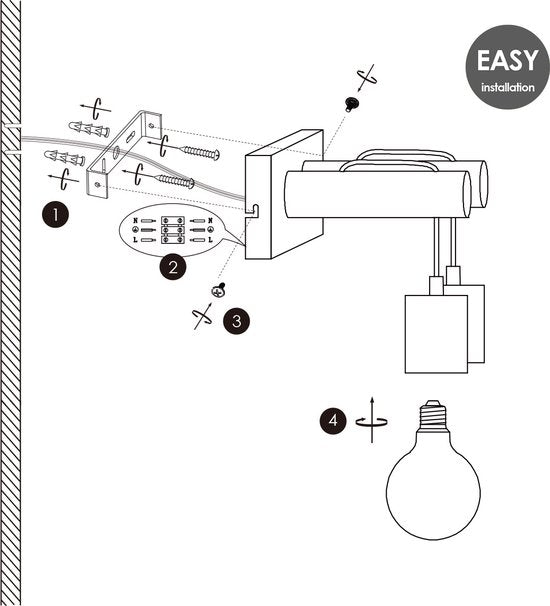 Home Sweet Home - Landelijke Wandlamp Billy - Muurlamp gemaakt van hout - Zwart - 29/20/22cm - wandlamp geschikt voor woonkamer, slaapkamer- - afbeelding 7