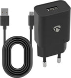 Nedis Oplader - 12 W - 1x 2.1 A - Outputs: 1 - USB-A - Micro-USB - 1.00 m - Single Voltage Output - Zwart - afbeelding 11