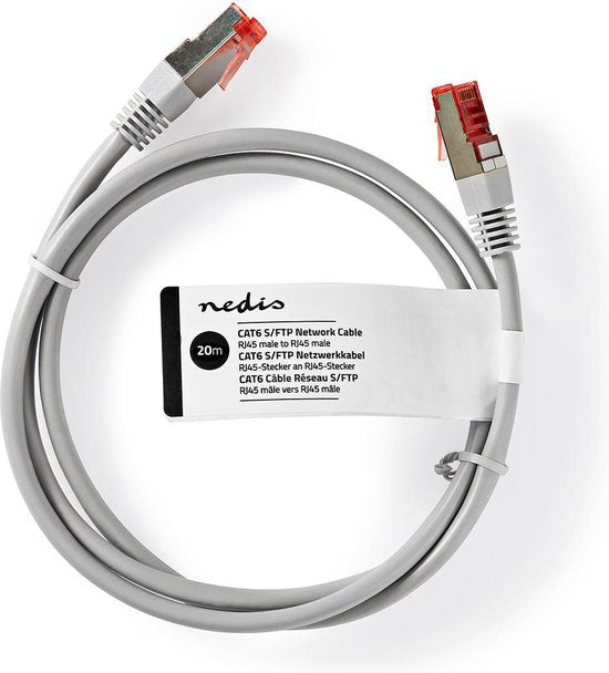Nedis CAT6-kabel - RJ45 Male - RJ45 Male - S/FTP - m - Rond - PVC - Grijs - Label - afbeelding 9