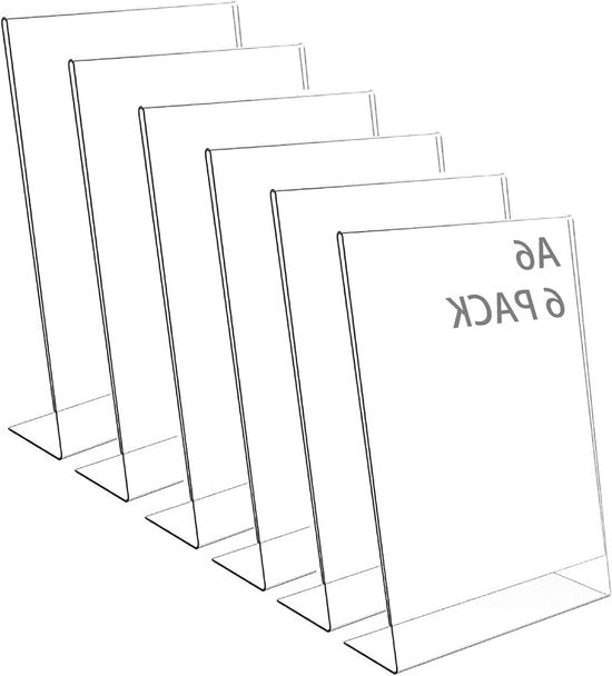 Dailygoods - A6 Tafelstandaard Set van 6 Stuks - Transparant Acryl voor Presentaties - afbeelding 6