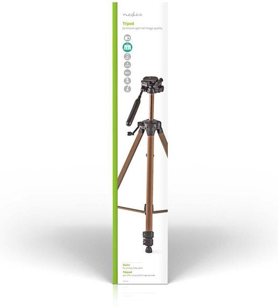 Statief - Maximaal draagvermogen: 4.5 kg - Minimale werkhoogte: 60.0 cm - Maximale werkhoogte: 156.0 cm - 3 Segmenten - Pan & Tilt - Inclusief reistas - Zelfnivellerende voeten - ABS / Aluminium - afbeelding 6
