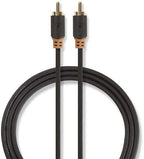 Nedis Digitale Audiokabel - RCA Male - RCA Male - Verguld - 2.00 m - Rond - PVC - Antraciet - Doos - afbeelding 7