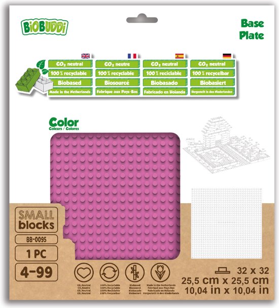 BiOBUDDi Base Plate Roze 25,5cm x 25,5cm BB-0095 - 6 stuks - afbeelding 2