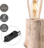 Home Sweet Home - Landelijke tafellamp Billy - 12/12/25.5cm - bedlampje - geschikt voor E27 LED lichtbron - gemaakt van Hout - afbeelding 7