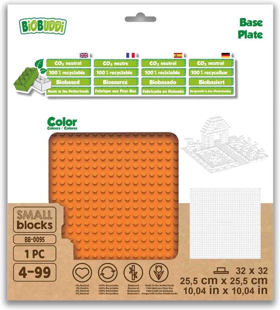 BiOBUDDi Basisplaten 32x32 basisplaat oranje BB-0095 Pumpkin Orange - afbeelding 2
