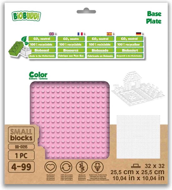 BiOBUDDi Basisplaten 32x32 basisplaat roze BB-0095 Flamingo Pink - afbeelding 2