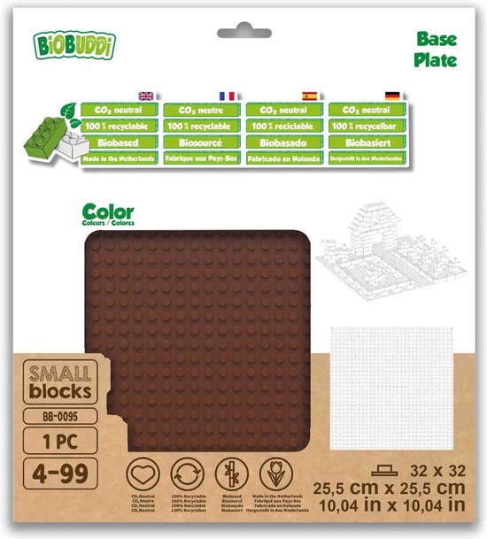 BiOBUDDi Basisplaten 32x32 basisplaat bruin BB-0095 Caramel Brown - afbeelding 2