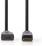 Nedis High Speed ​​HDMI-Kabel met Ethernet - HDMI Mini-Connector - HDMI Output - 4K@30Hz - 10.2 Gbps - 0.20 m - Rond - PVC - Zwart - Envelop - afbeelding 9
