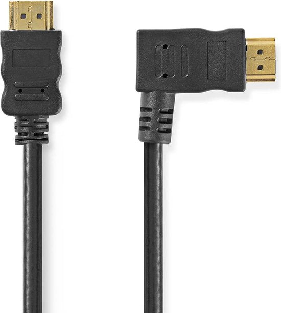 Nedis High Speed ​​HDMI-Kabel met Ethernet - Rechts Gehoekte HDMI Connector - HDMI Connector - 4K@30Hz - 10.2 Gbps - 1.50 m - Rond - PVC - Zwart - Envelop - afbeelding 2