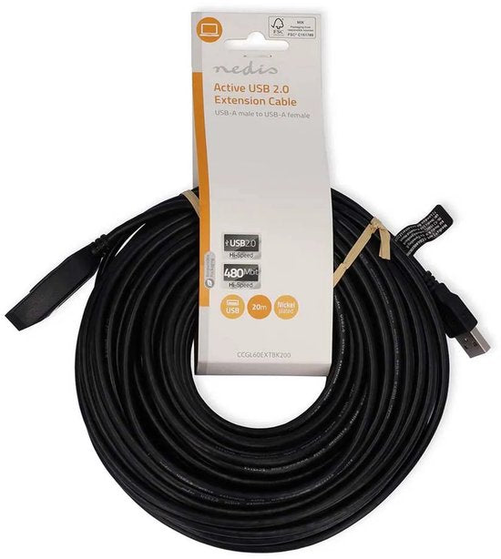 Nedis Actieve USB 2.0-Verlengkabel A F BK - afbeelding 4