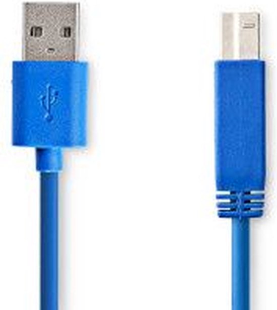 Nedis USB-Kabel - USB 3.2 Gen 1 - USB-A Male - USB-B Male - 5 Gbps - Vernikkeld - 3.00 m - Rond - PVC - Blauw - Envelop - afbeelding 12