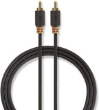 Nedis Digitale Audiokabel - RCA Male - RCA Male - Verguld - 1.00 m - Rond - PVC - Antraciet - Window Box - afbeelding 5