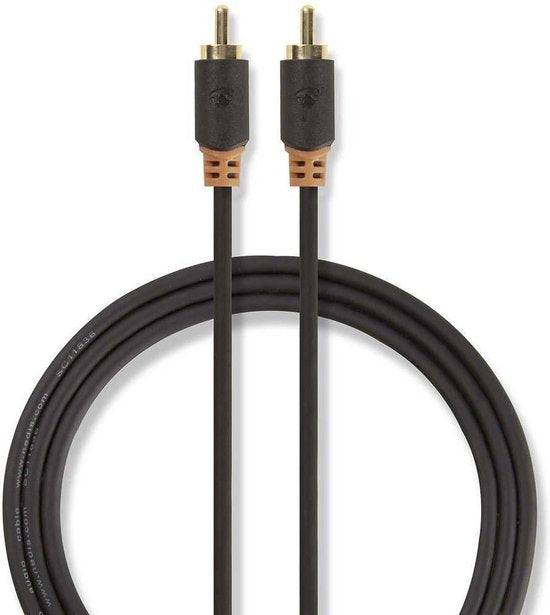 Nedis Digitale Audiokabel - RCA Male - RCA Male - Verguld - 1.00 m - Rond - PVC - Antraciet - Window Box - afbeelding 5