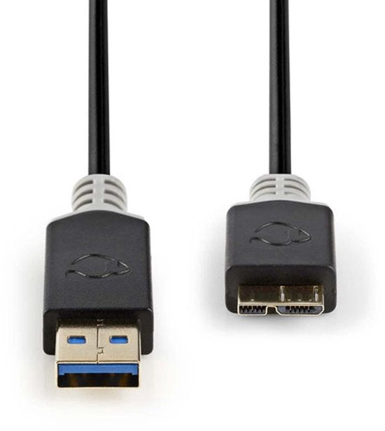 Nedis USB-Kabel - USB 3.2 Gen 1 - USB-A Male - USB Micro-B Male - 5 Gbps - Verguld - 2.00 m - Rond - PVC - Antraciet - Doos - afbeelding 6