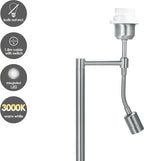 Home Sweet Home - Moderne tafellamp voet Read voor lampenkap - Geborsteld staal - 20/20/47cm - 2 lichts tafellamp met flexibele LED spot - geschikt - afbeelding 3
