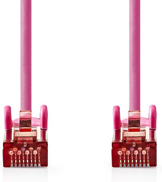 Nedis CAT6 Netwerkkabel - RJ45 Male - RJ45 Male - S/FTP - 10.0 m - Rond - LSZH - Roze - Envelop - afbeelding 1