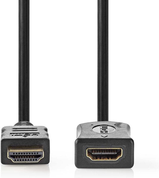 Nedis High Speed ​​HDMI-Kabel met Ethernet - HDMI Connector - HDMI Output - 4K@30Hz - 10.2 Gbps - 5.00 m - Rond - PVC - Zwart - Label - afbeelding 1