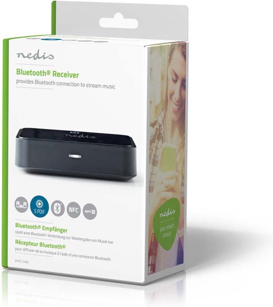 Bluetooth-Ontvanger - Output: 1x 3,5 mm / 1x Optisch S/PDIF - AptX / SBC - Zwart - afbeelding 11