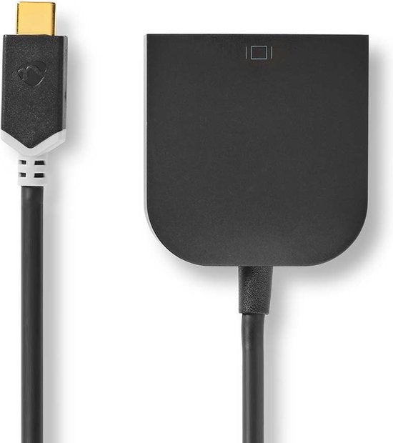 Nedis USB-C Adapter - USB 3.2 Gen 1 - USB-C Male - DVI-D 24+1-Pins Female - 1080p - 0.20 m - Rond - Verguld - PVC - Antraciet - Window Box met Euro Lock - afbeelding 3