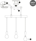Home Sweet Home - Landelijke Hanglamp Denton - geschikt voor E27 LED lichtbron - 3 lichts hanglamp gemaakt van Hout - 60/14/128cm - Pendellamp geschikt voor woonkamer, slaapkamer en keuken - afbeelding 4