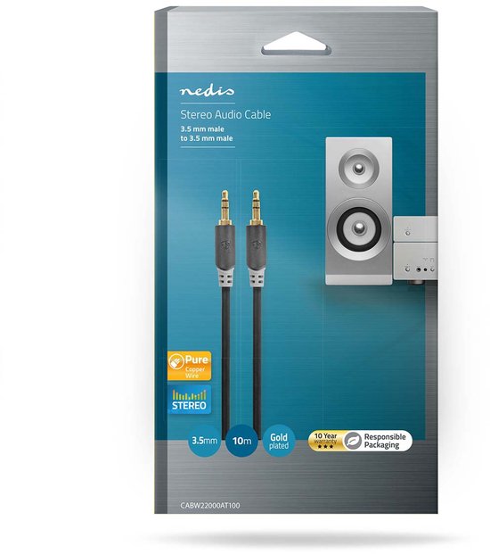 Nedis Stereo-Audiokabel - 3,5 Male - 3,5 Male - m - Rond - afbeelding 11