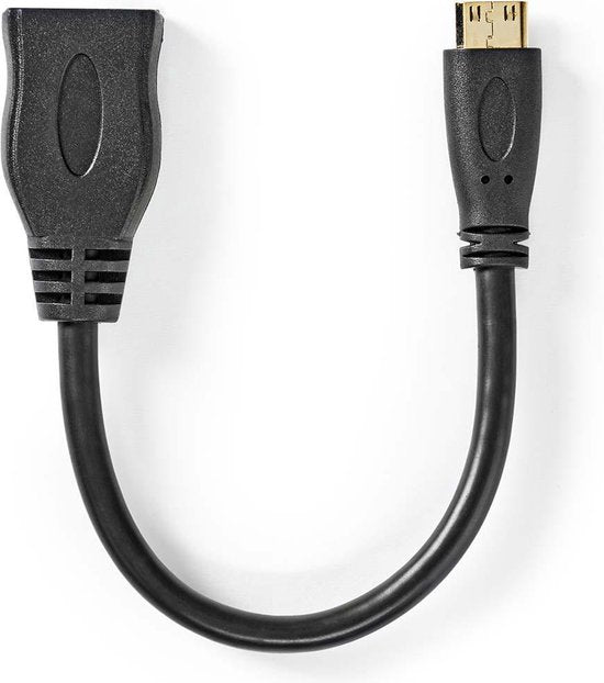 Nedis High Speed ​​HDMI-Kabel met Ethernet - HDMI Mini-Connector - HDMI Output - 4K@30Hz - 10.2 Gbps - 0.20 m - Rond - PVC - Zwart - Envelop - afbeelding 3
