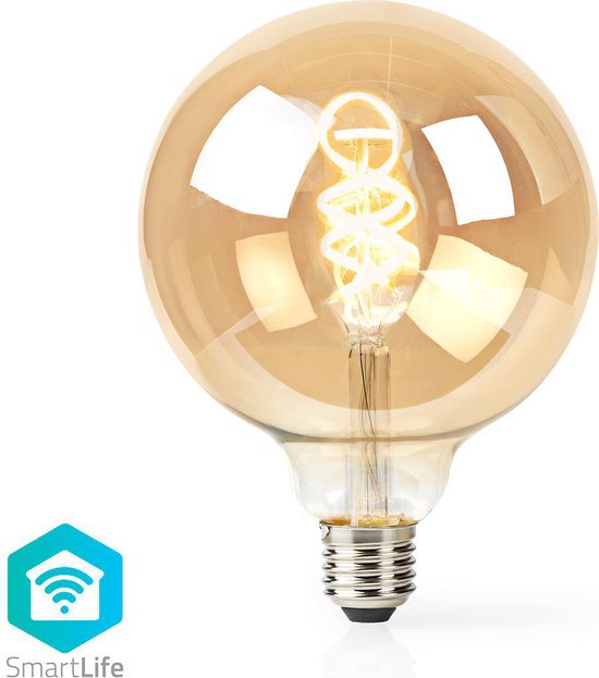 Nedis SmartLife LED Filamentlamp - Wi-Fi - E27 - 350 lm - 5.5 W - Koel Wit / Warm Wit - 1800 - 6500 K - Glas - Android / IOS - G125 - 1 Stuks - afbeelding 1