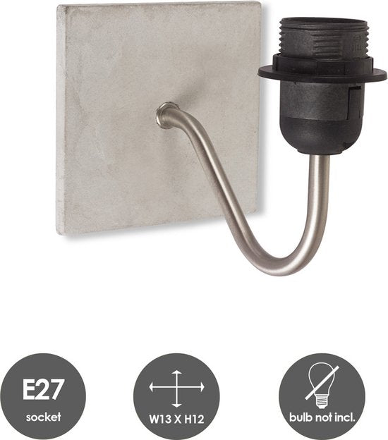 Home Sweet Home - Moderne wandlamp Concrete voor lampenkap - Beton - 13/13/12cm - gemaakt van Metaal - geschikt voor E27 LED lichtbron - voor - afbeelding 9