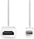 Nedis Mini DisplayPort-Kabel - DisplayPort 1.2 - Mini-DisplayPort Male - HDMI Output - 21.6 Gbps - Vernikkeld - 0.20 m - Rond - PVC - Wit - Polybag - afbeelding 1