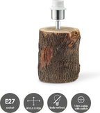 Home Sweet Home - Landelijke tafellamp voet Treetrunk voor lampenkap - 13.5/13.5/26cm - gemaakt van Hout - geschikt voor E27 LED lichtbron - voor lampenkap met doorsnede max.35cm - afbeelding 6
