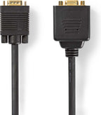 Nedis VGA-Kabel - VGA Male - 2x VGA Female - Verguld - Maximale resolutie: 1280x768 - 0.20 m - Rond - ABS - Zwart - Envelop - afbeelding 6