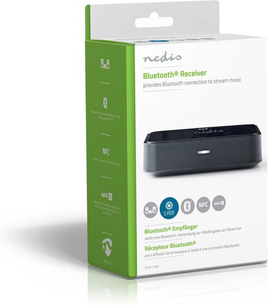 Bluetooth-Ontvanger - Output: 1x 3,5 mm / 1x Optisch S/PDIF - AptX / SBC - Zwart - afbeelding 12