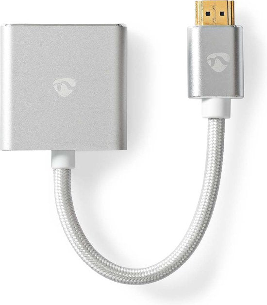 Nedis VGA-Adapter - HDMI Connector - VGA Female 15p - Verguld - Recht - Aluminium / Stof - Zilver - Cover Window Box - afbeelding 3