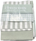12 x Theedoek 50 cm x 50 cm Grijsgroen 100 % Katoen - afbeelding 1