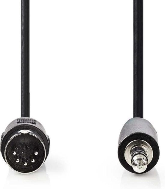 Nedis DIN-Audiokabel - DIN 5-Pins Male - 3,5 mm Male - Vernikkeld - 1.00 m - Rond - PVC - Zwart - Envelop - afbeelding 11