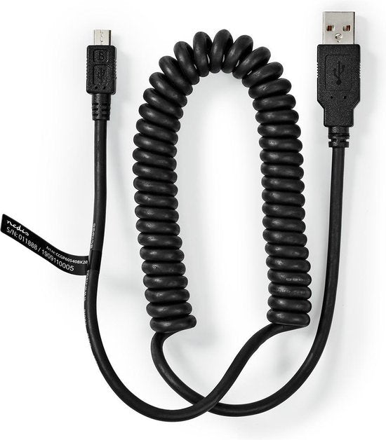 USB-Kabel - USB 2.0 - USB-A Male - USB Micro-B Male - 480 Mbps - Vernikkeld - 2.00 m - Gekruld - PVC - Zwart - Envelop - afbeelding 4