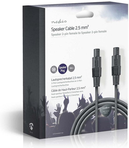 Nedis Speaker-Kabel - 48 0.20 - Koper - m - Rond - PVC - Donkergrijs - Gift Box - afbeelding 16