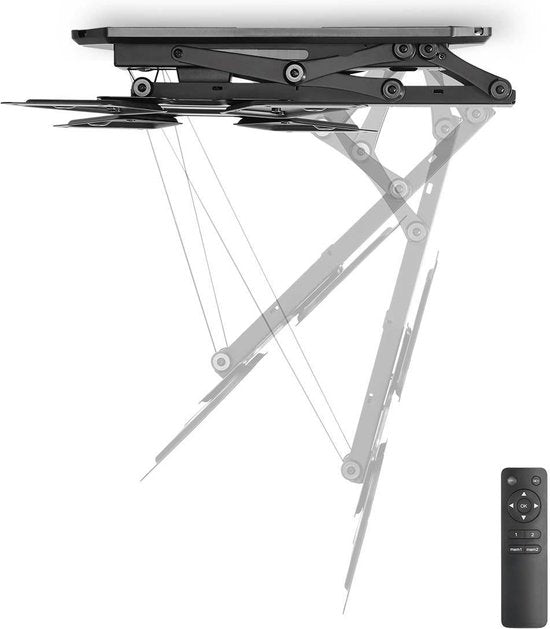 Nedis Gemotoriseerde TV-plafondbeugel - 23 - 55 " - Maximaal schermgewicht: 30 kg - Kantelbaar - Maximale plafondafstand: 663 mm - Minimale plafondafstand: 108 mm - Afstandbestuurbaar - Staal - Zwart - afbeelding 18