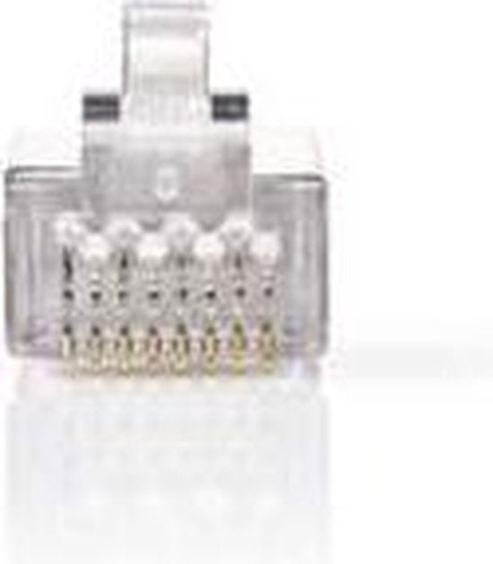 RJ45-Connector - Male - Stranded STP CAT6 - Recht - Verguld - 10 Stuks - PVC - Transparant - Polybag - afbeelding 9