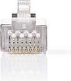 RJ45-Connector - Male - Stranded STP CAT6 - Recht - Verguld - 10 Stuks - PVC - Transparant - Polybag - afbeelding 9